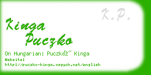 kinga puczko business card